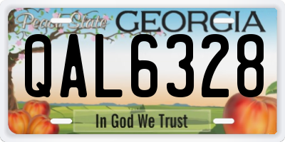 GA license plate QAL6328