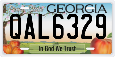 GA license plate QAL6329
