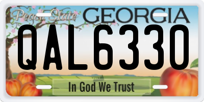 GA license plate QAL6330