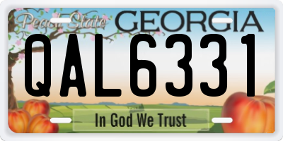 GA license plate QAL6331