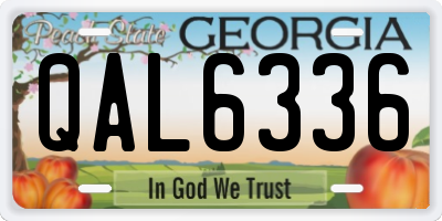 GA license plate QAL6336