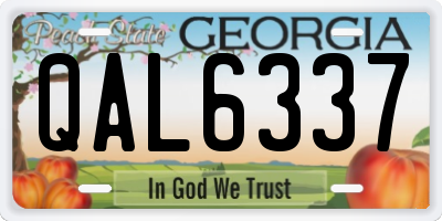 GA license plate QAL6337