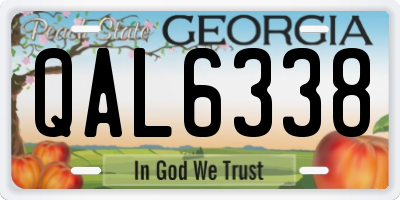 GA license plate QAL6338