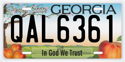 GA license plate QAL6361