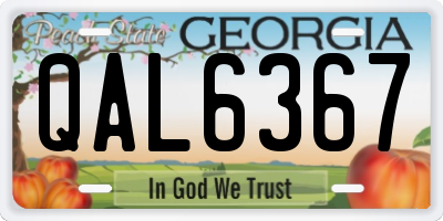 GA license plate QAL6367