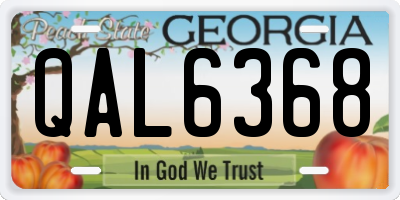 GA license plate QAL6368