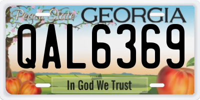 GA license plate QAL6369