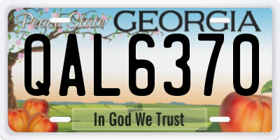 GA license plate QAL6370
