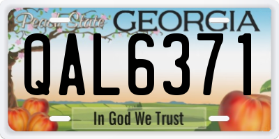 GA license plate QAL6371