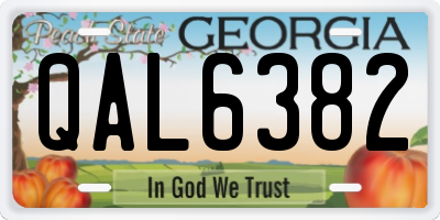 GA license plate QAL6382