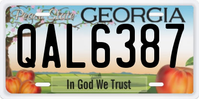 GA license plate QAL6387