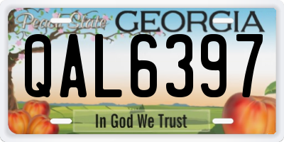 GA license plate QAL6397
