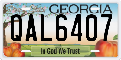 GA license plate QAL6407