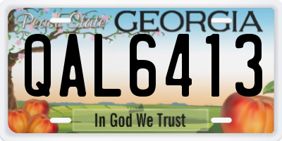 GA license plate QAL6413