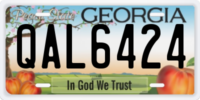 GA license plate QAL6424