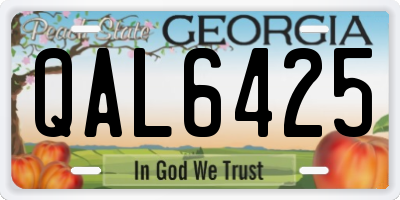 GA license plate QAL6425