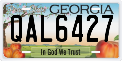 GA license plate QAL6427