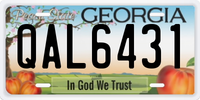 GA license plate QAL6431