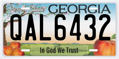 GA license plate QAL6432