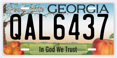 GA license plate QAL6437