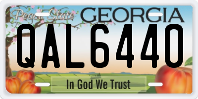 GA license plate QAL6440