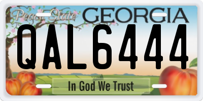 GA license plate QAL6444