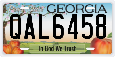 GA license plate QAL6458