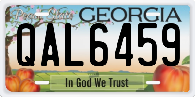 GA license plate QAL6459