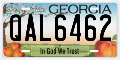 GA license plate QAL6462