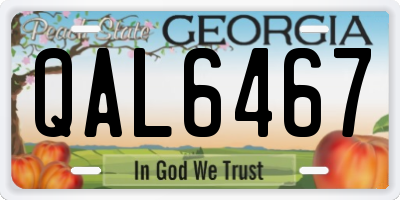 GA license plate QAL6467