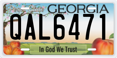 GA license plate QAL6471