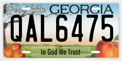 GA license plate QAL6475