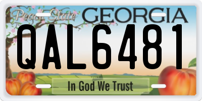 GA license plate QAL6481