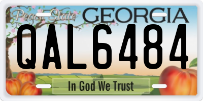 GA license plate QAL6484