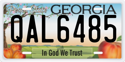 GA license plate QAL6485