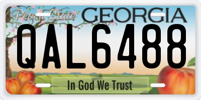 GA license plate QAL6488