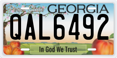 GA license plate QAL6492