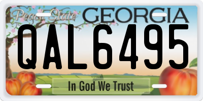 GA license plate QAL6495