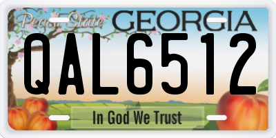 GA license plate QAL6512