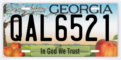 GA license plate QAL6521