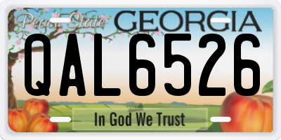 GA license plate QAL6526