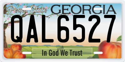 GA license plate QAL6527