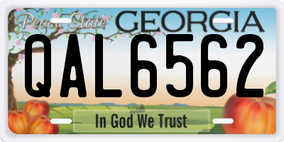 GA license plate QAL6562