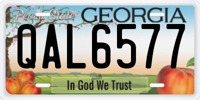 GA license plate QAL6577