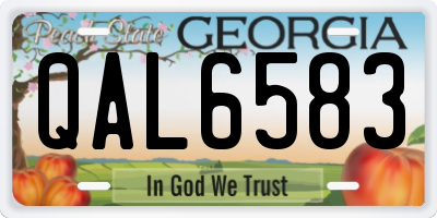 GA license plate QAL6583