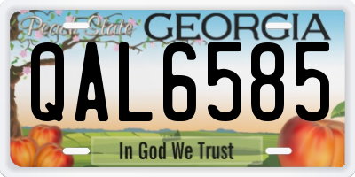 GA license plate QAL6585