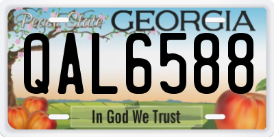 GA license plate QAL6588