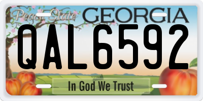 GA license plate QAL6592