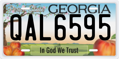 GA license plate QAL6595