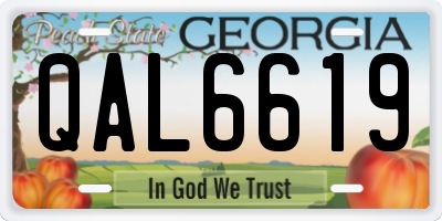 GA license plate QAL6619